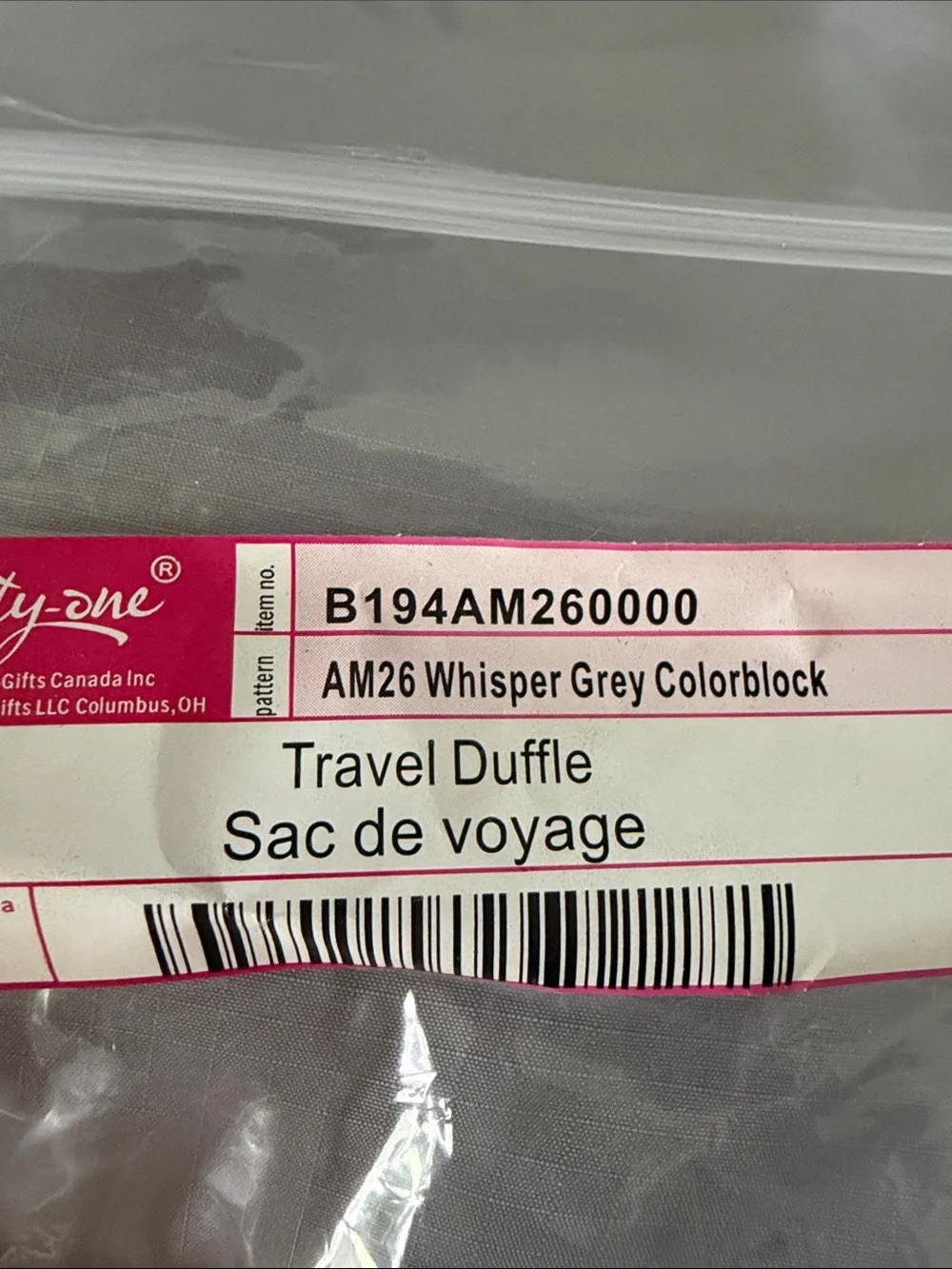 thirty-one Travel Duffle, Whisper Grey Colorblock Print